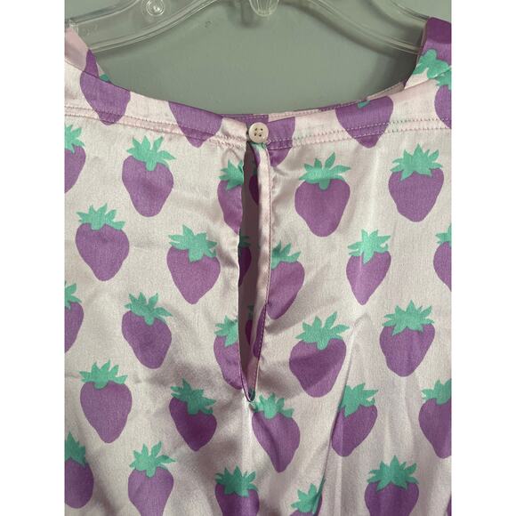 LOOK by CrewCuts Lavender Strawberry Print Dress - Picture 6 of 8